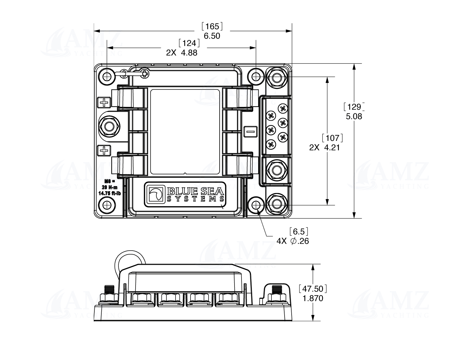 Enerdrive Safetyhub 150 Fuse Block With Midi & Standard Auto Fuses And Negative Bus Bar
