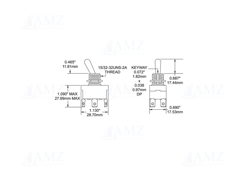 WeatherDeck Toggle Switch DPDT WeatherDeck Toggle Switch DPDT