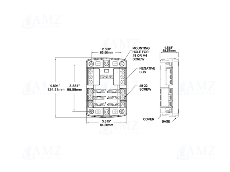 ST Blade Fuse Block with Negative Bus & Cover ST Blade Fuse Block with Negative Bus & Cover