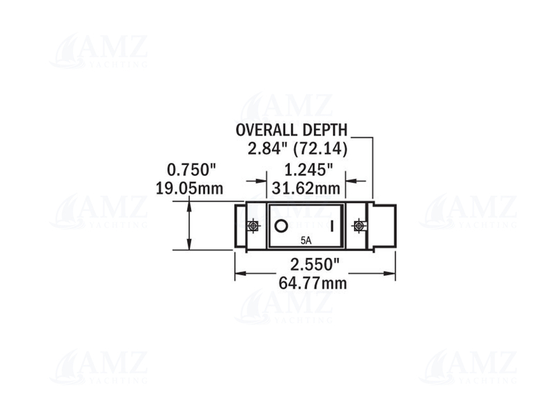 C-Series Flat Rocker Circuit Breaker - Single Pole