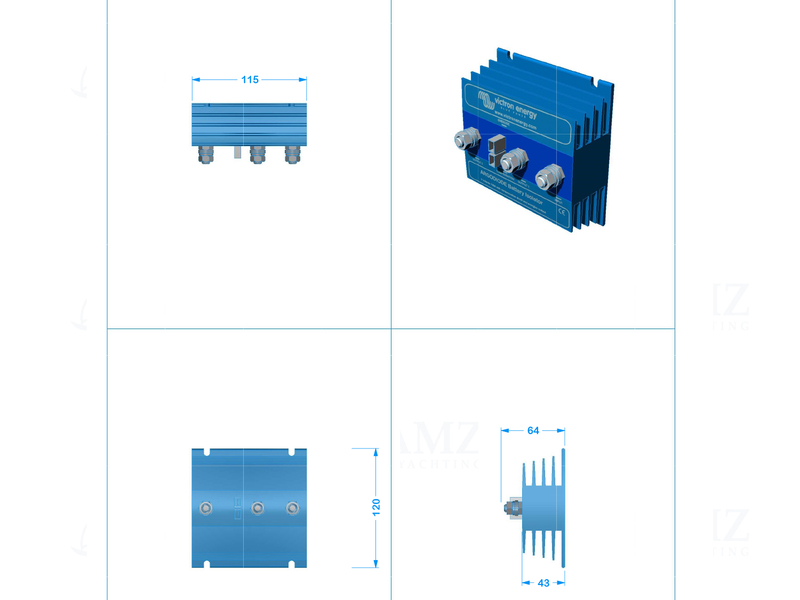 Argodiode Battery Isolator - 120A/2AC