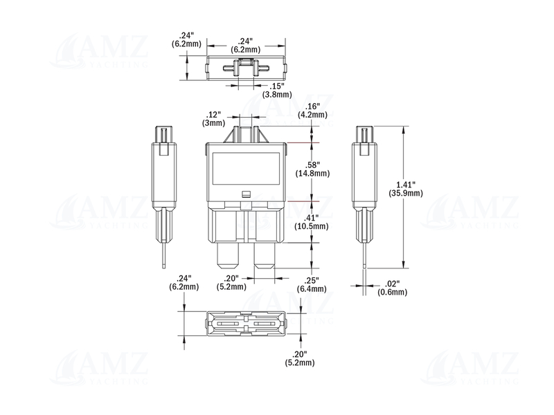 ATO/ATC Style Low Profile Circuit Breaker