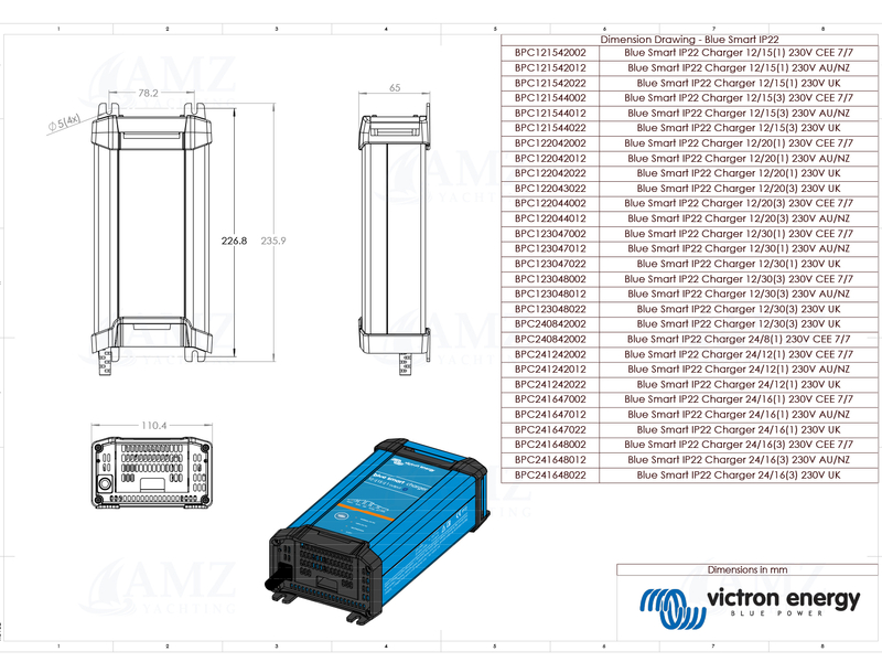 Blue Smart IP22 Charger 24/16 - 230V