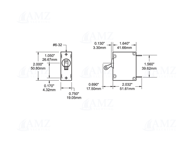 A-Series Toggle Circuit Breaker - Single pole