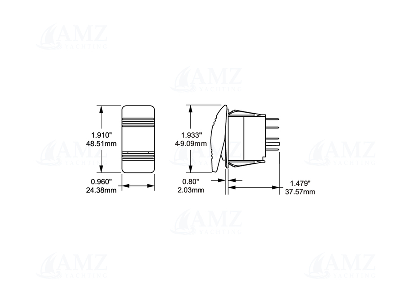 Contura Switch SPST Black Contura Switch SPST Black