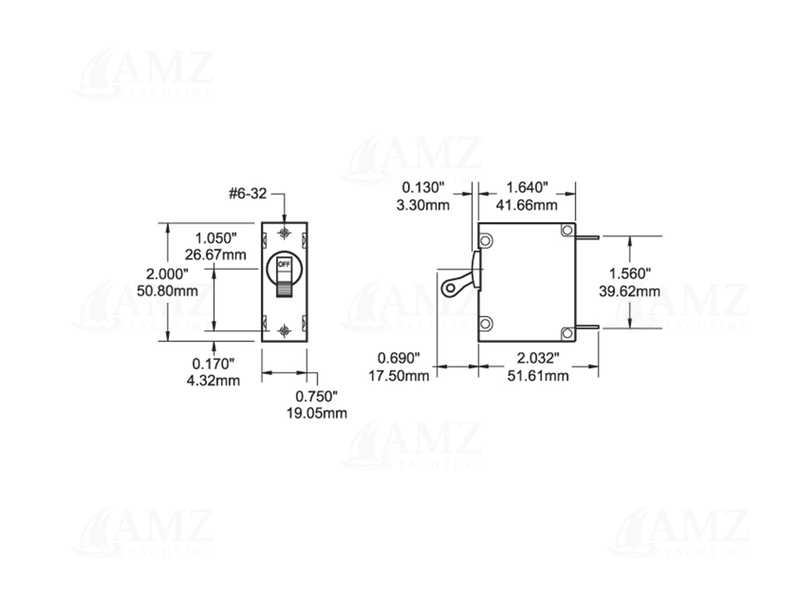 A-Series Toggle Circuit Breaker - Single pole