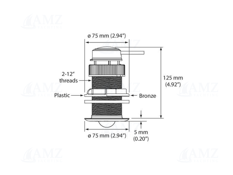 ST800/P120 Low Profile Retractable Thru-Hull Transducer