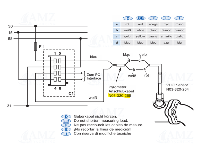 Exhaust Pyrometer Temperature Sensor