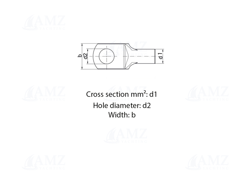 Narrow Cable Connector Lugs 70mm²