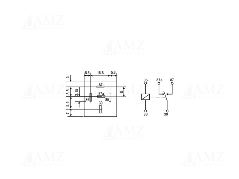 12V/40A Relay with Changeover Contact